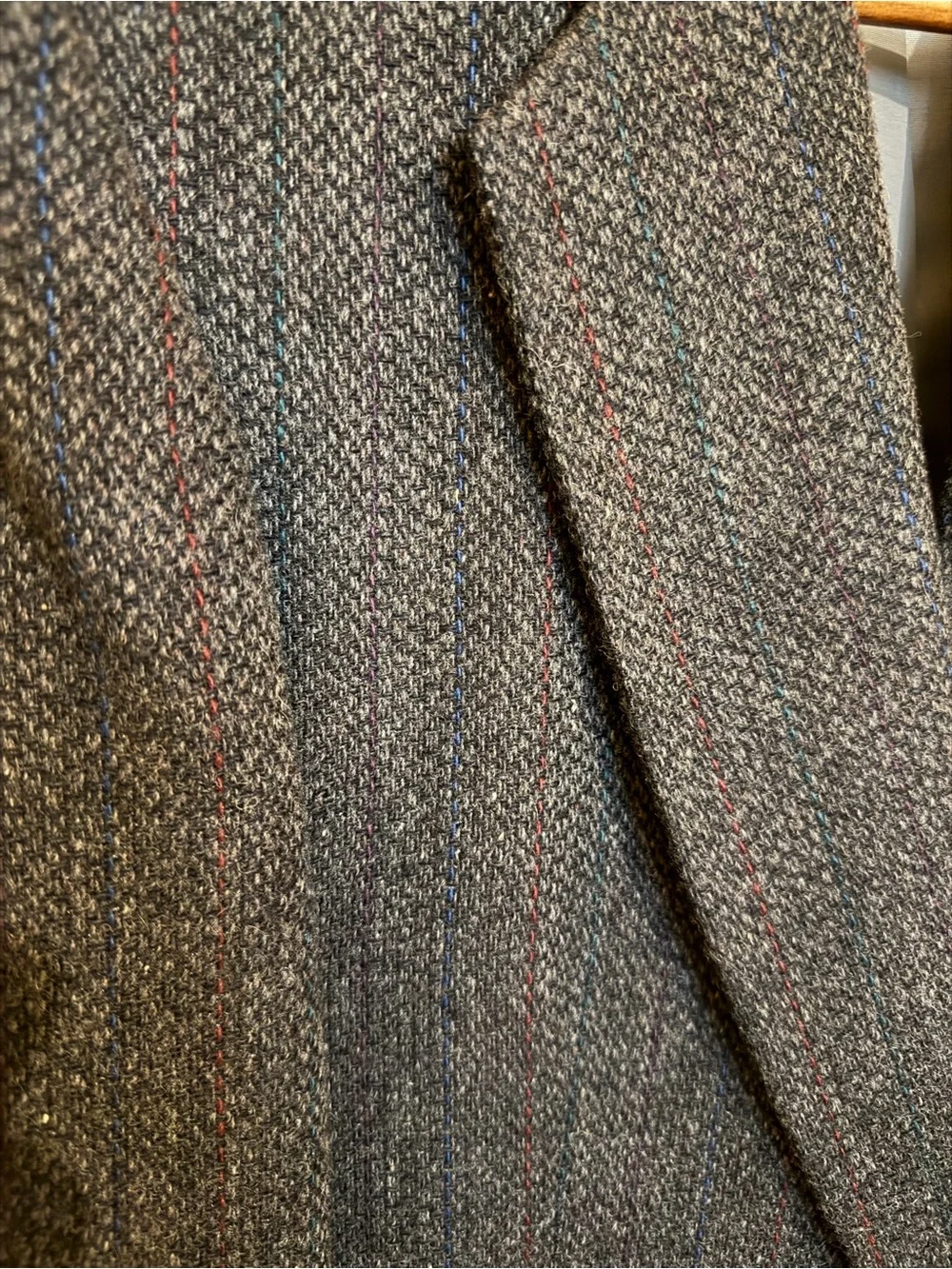 Haggar Dark Gray Textured Wool Sport Coat